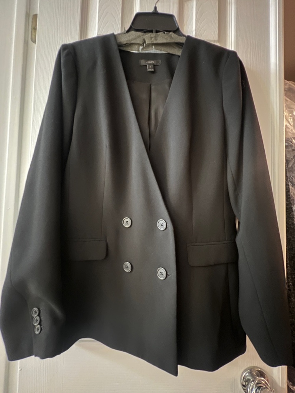 J. Crew Double-Breasted Black Blazer